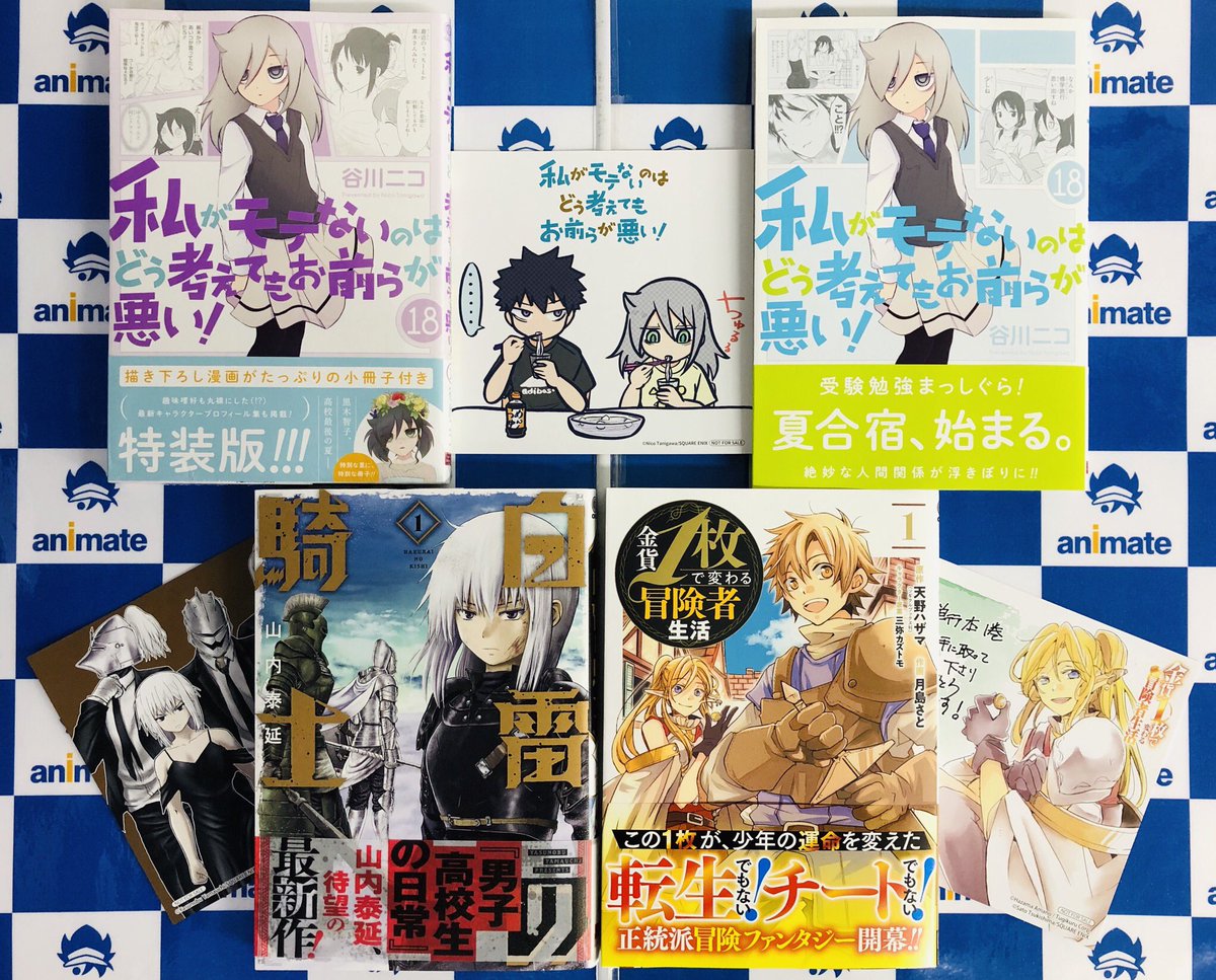 アニメイト秋葉原本館 新刊情報 スクウェア エニックスの新刊が絶賛発売です 人気シリーズ 私がモテないのはどう考えてもお前らが悪い 18巻 通常版 特装版 待望の書籍化 白雷の騎士 1巻 第7回ネット小説大賞受賞作 金貨1枚で