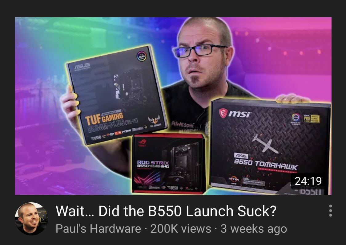 tried to look up YouTube videos on recent computers parts and all the videos look like this. They’re a nightmare. Christ.