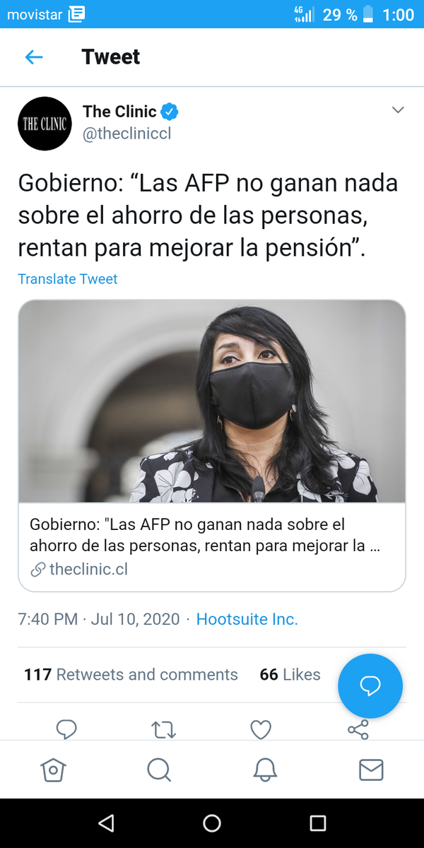 Javierm99004258's tweet photo. #ChaoModeloNeoliberal #EstallidoSocial @Karlaenaccion Pensará que uno es hueón, llega a ser indignante esa férrea defensa a las AFP... prepárate para ser juzgada por la historia reciente de Chile. https://t.co/ZqSxM7QAvZ