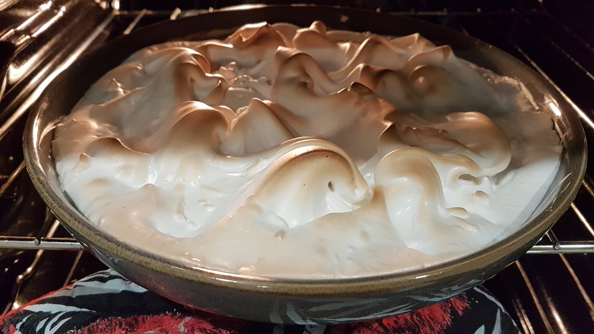 Now pop the whole thing - or all the ramekins or jars on a tray - into a very hot oven & watch carefully until it marshmallowizes (not a word).Alternatively, tell the teenage son to bring a blowtorch & give it a quick scorch...this works well & maintains the sense of adventure.