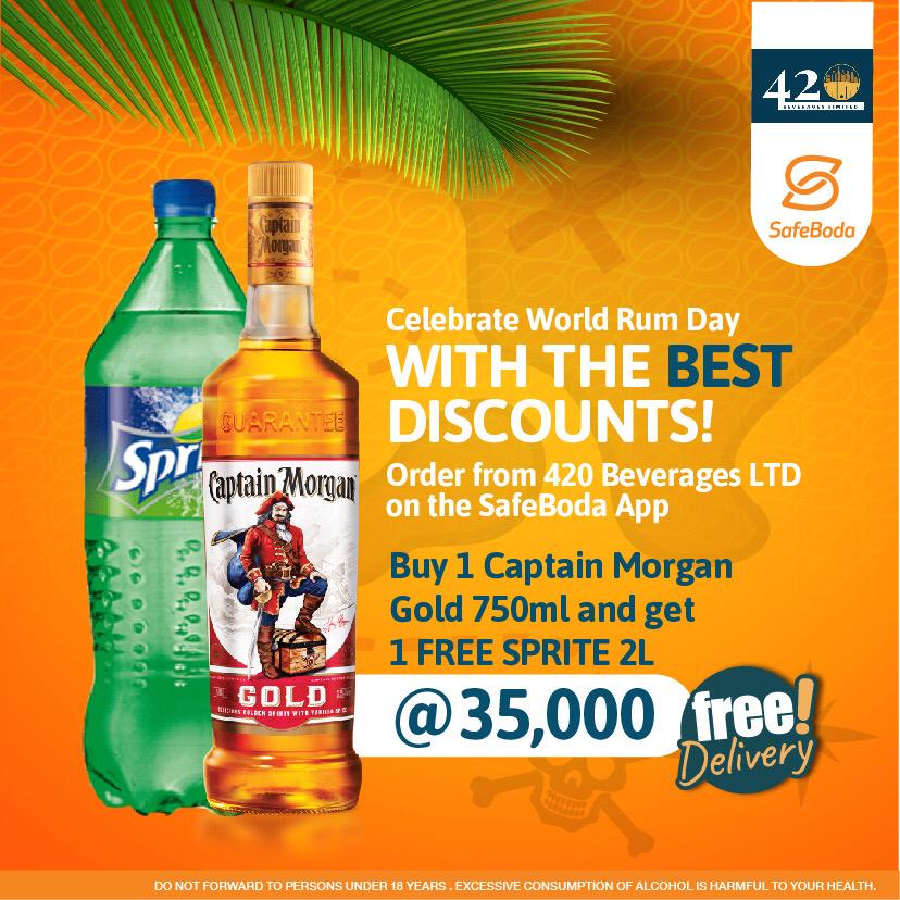 jachwich's tweet photo. Who can forget the famous"rum tot" given to sailors to help them warm their bodies and bones ? At one point, rum consumption was an essential beverage for people at sea #RumWeek @SafeBoda .To have a twist like the sailors get a bottle of Rum with a free soda at only 35,000shs. https://t.co/UOQ1Uuq5Oy