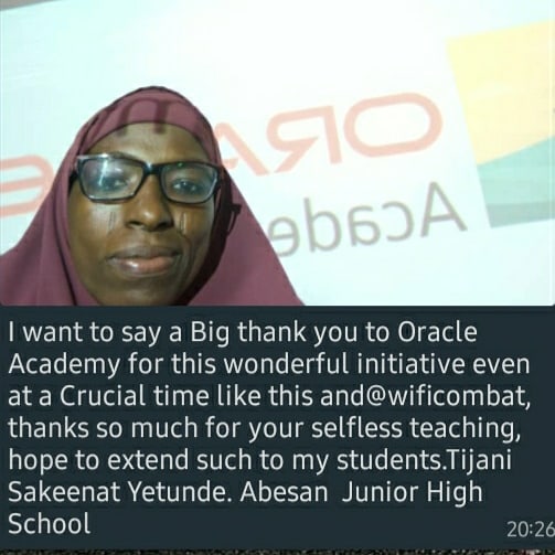 wificombat's tweet photo. We are glad to announce that the first batch of the @oracleacademy summer bootCamp for trainers ended on a good note.
Swipe to see what some of our participants had to say.
#teacherscancode #oraclecodeweek #oraclecodeweek2020 #wificombat #codingforteachers #java #mobileapps https://t.co/B6iJkcGoNg