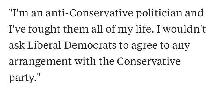 Okay I am gonna make a thread.This is a weak and incredibly stupid argument, even if if you believe it, the press, labour and just about anyone with decent deductive reasoning skills will ask if you are such an anti tory politician, why did you serve in a cabinet with tories?