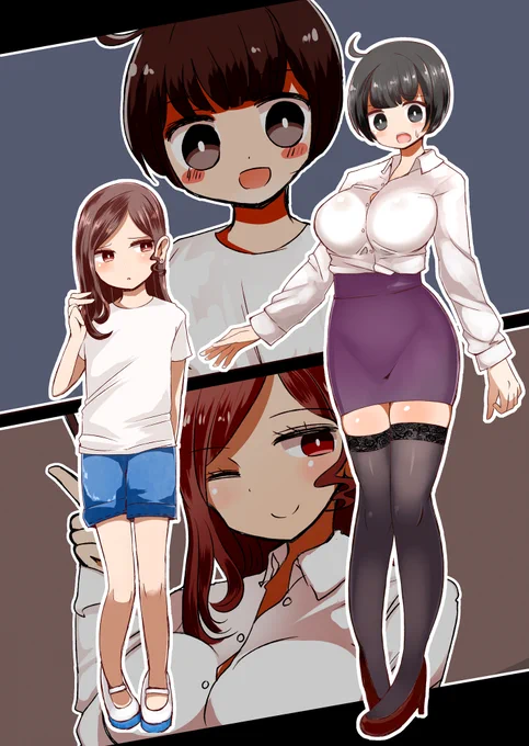 [skeb]少年と女教師の首が挿げ替わってしまうTSFイラスト 