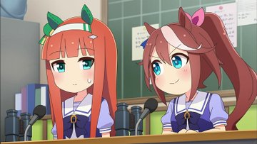 うまよん 1話観ました 競馬風実況解説 ショートアニメならではの勢いで突っ走りましたね 短いながらもクオリティが高く面白かったです 自信満々で手を挙げてるスペちゃん可愛いですね ただ 久々のアニメでそれでいいのか主人公 ゲームも早めにお願いします うまよん