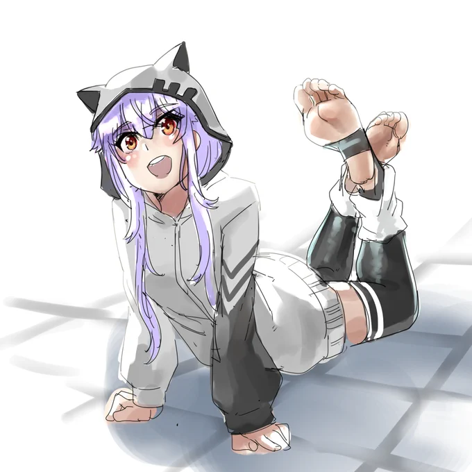 おかえりなさ
#一日一裸足絵
#アズリム 
