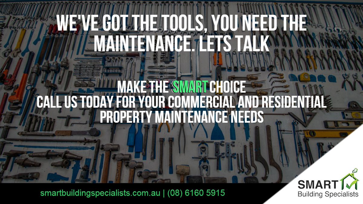 SmartBuildingAU's tweet image. Don't let little problems turn into big ones.

Let Smart Building Specialists handle your commercial and residential property maintenance needs.

Get in touch via our contact form or give us a call today.

Lets get to work.

smartbuildingspecialists.com.au/property-maint…