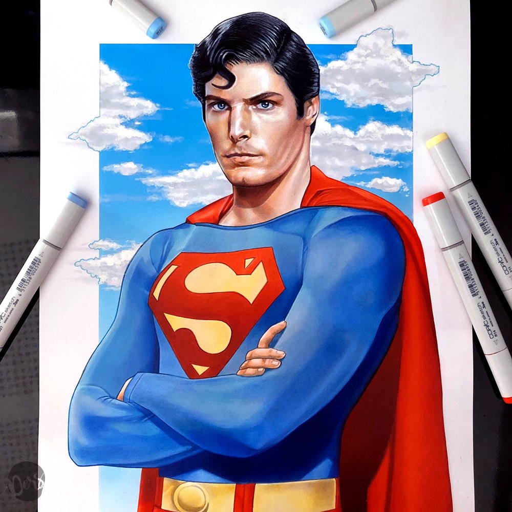 Superman Drawing In Color