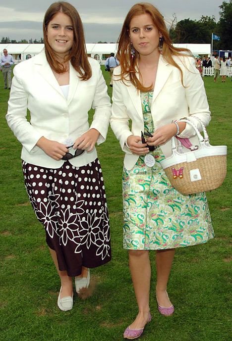 2004 Cartier Polo - Beatrice (aged 16) and Eugenie (aged 14)and with Sarah at Gold Cup Polo Final 2005...