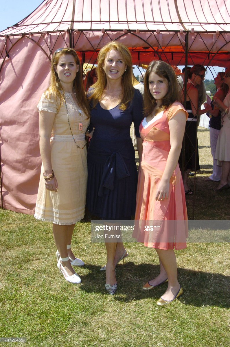 2004 Cartier Polo - Beatrice (aged 16) and Eugenie (aged 14)and with Sarah at Gold Cup Polo Final 2005...