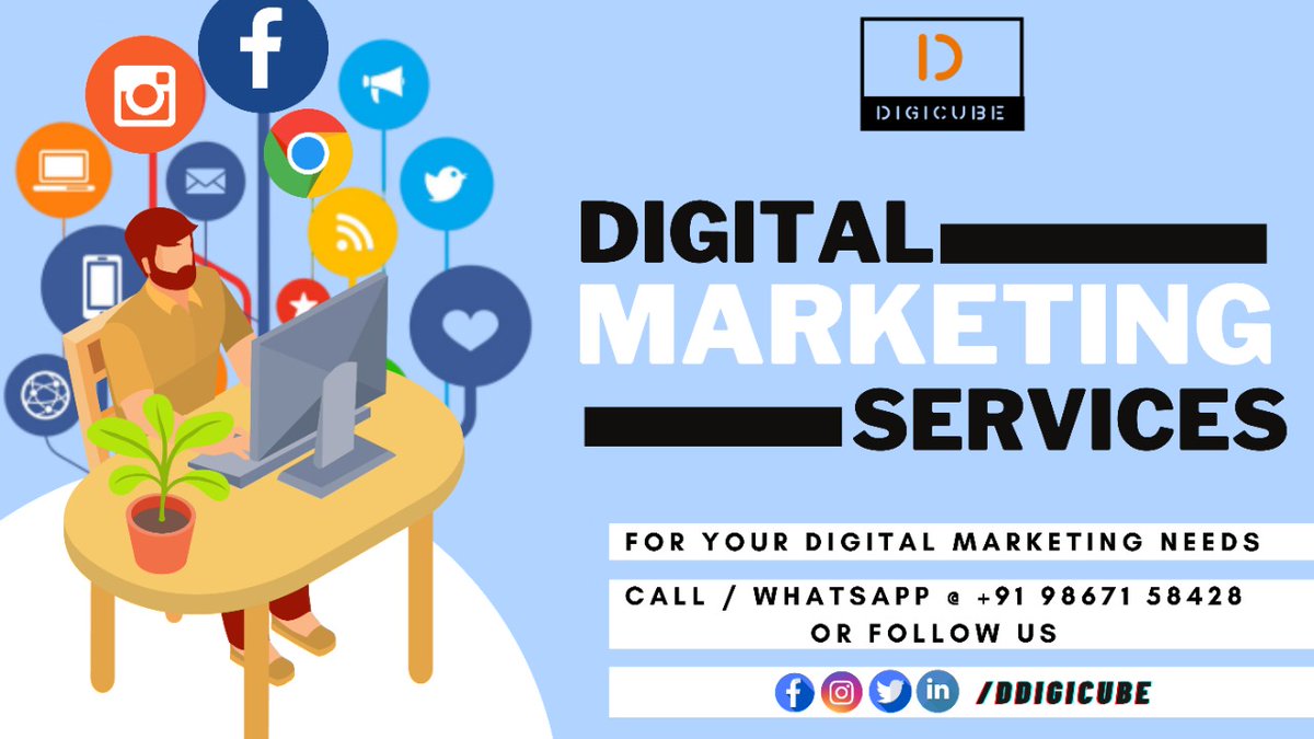 DDigiCube's tweet photo. We provide complete digital marketing services
Contact Us Now +91 98671 58428
Or follow us
facebook / insta / linkedin @ DDigicube
#DDigicube #digitalmarketing #digitaltrend #digitalservices #internetmarketing #vocalforlocal #supportlocalbusiness #buildbrands #DigitalIndia https://t.co/HUW0AMIlC3