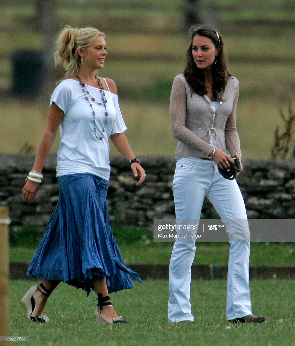 Princes William & Harry playing on opposite sides at Vodafone Polo Trophy Match in aid of Hope for Tomorrow and The Prince's Trust at the Beaufort Polo Club, watched by Kate and Chelsy, 2006
