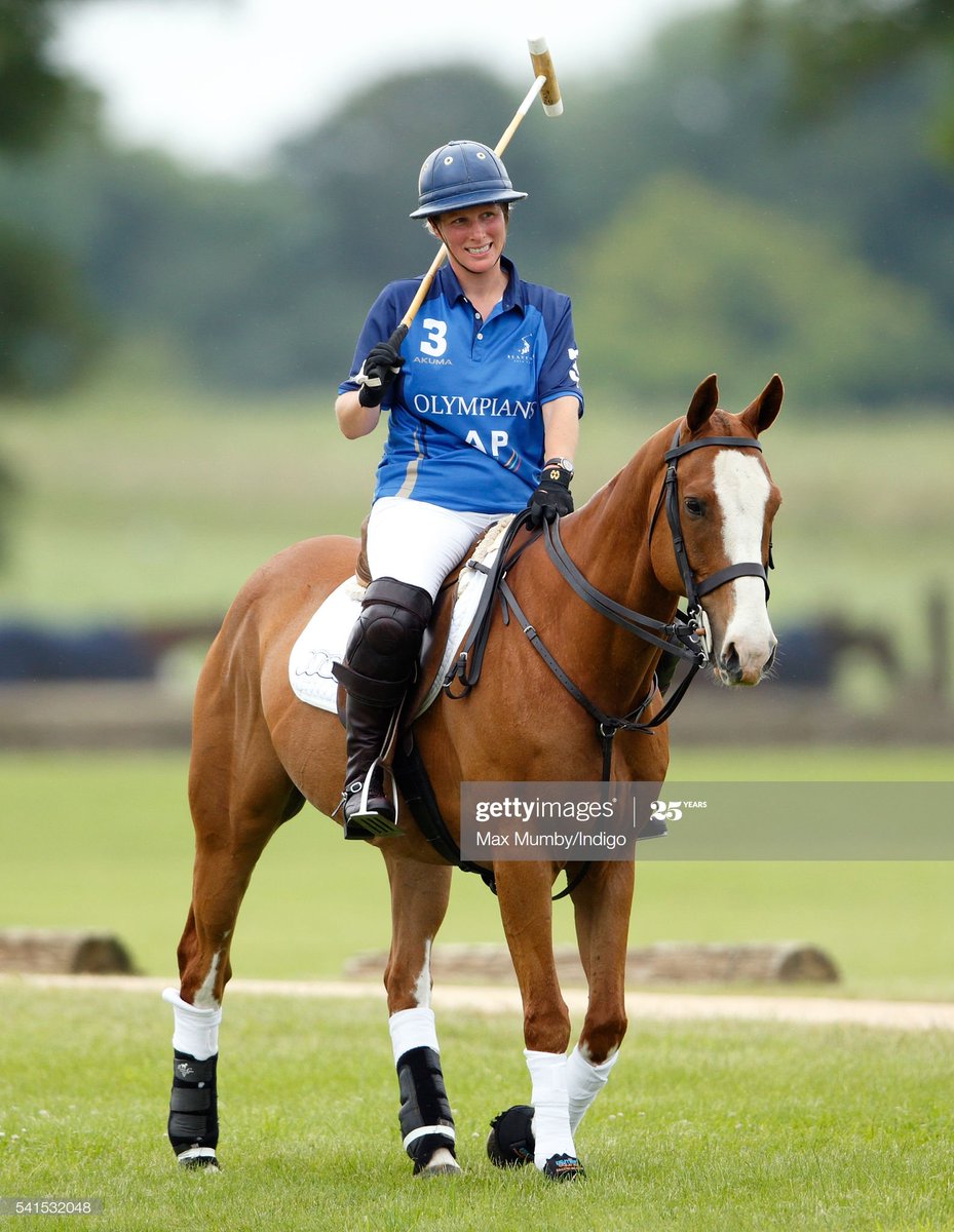 2013 - Zara in a charity polo match at Tidworth Polo Club.2015 - Zara and Prince Charles at Beaufort Polo Club2016 - Zara Phillips in a Jockeys vs Olympians charity polo match at Beaufort...