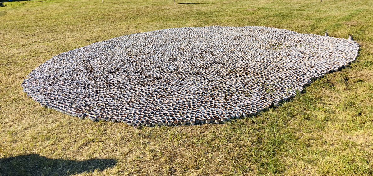 The monument this morning. Later today, we will begin cleaning and counting the fildžans as a collective effort much like yesterday as an act of remembrance and hope for a brighter future. #stotenema #srebrenica25 <a href="/PCRCBiH/">Post-Conflict Research Center (PCRC)</a> <a href="/SrebrenicaMC/">Srebrenica Memorial Center</a>