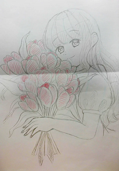 部活で描いてた、下書きをトレースして、コピックで描いてみました!

↓下書きです! 