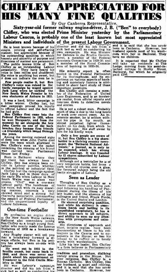 Tomorrow marks the 75th anniversary of Ben Chifley becoming prime minister. The beginning of modern Australia can be dated from the Curtin/Chifley governments. #BenChifley #auspol @ChifleyResearch https://t.co/zFIa8CV38X