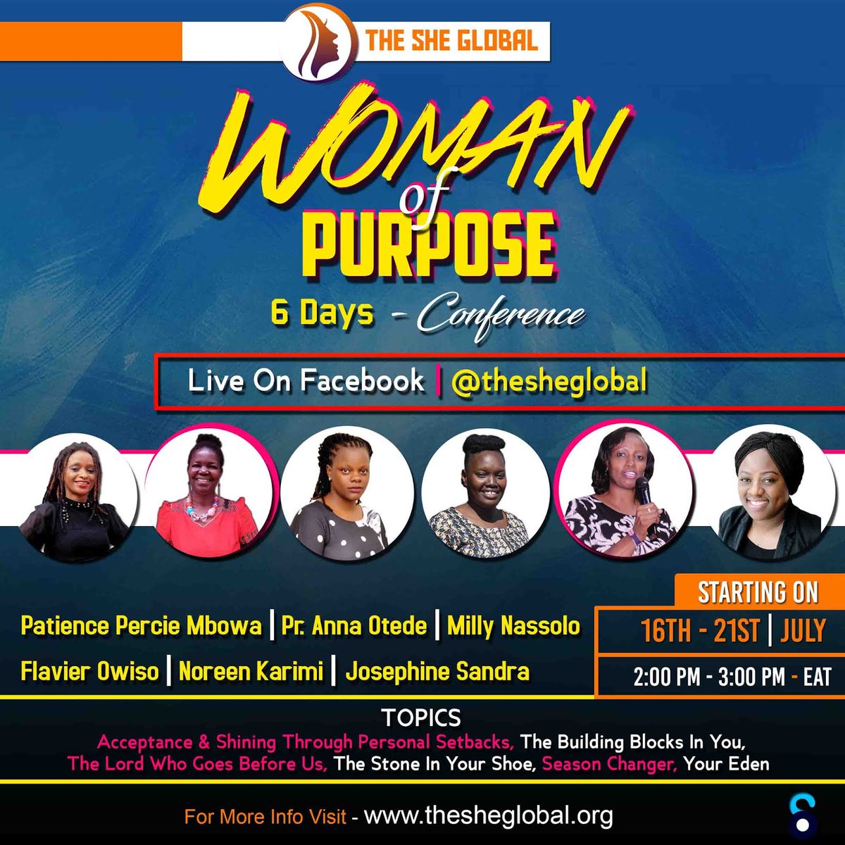 thevisiblepost's tweet photo. @thesheglobal Presents The #WomanOfPurposeConference Live On Their Facebook Page For 6 Days.
Read More - https://t.co/yfePVbEcim https://t.co/2NptXcipUg