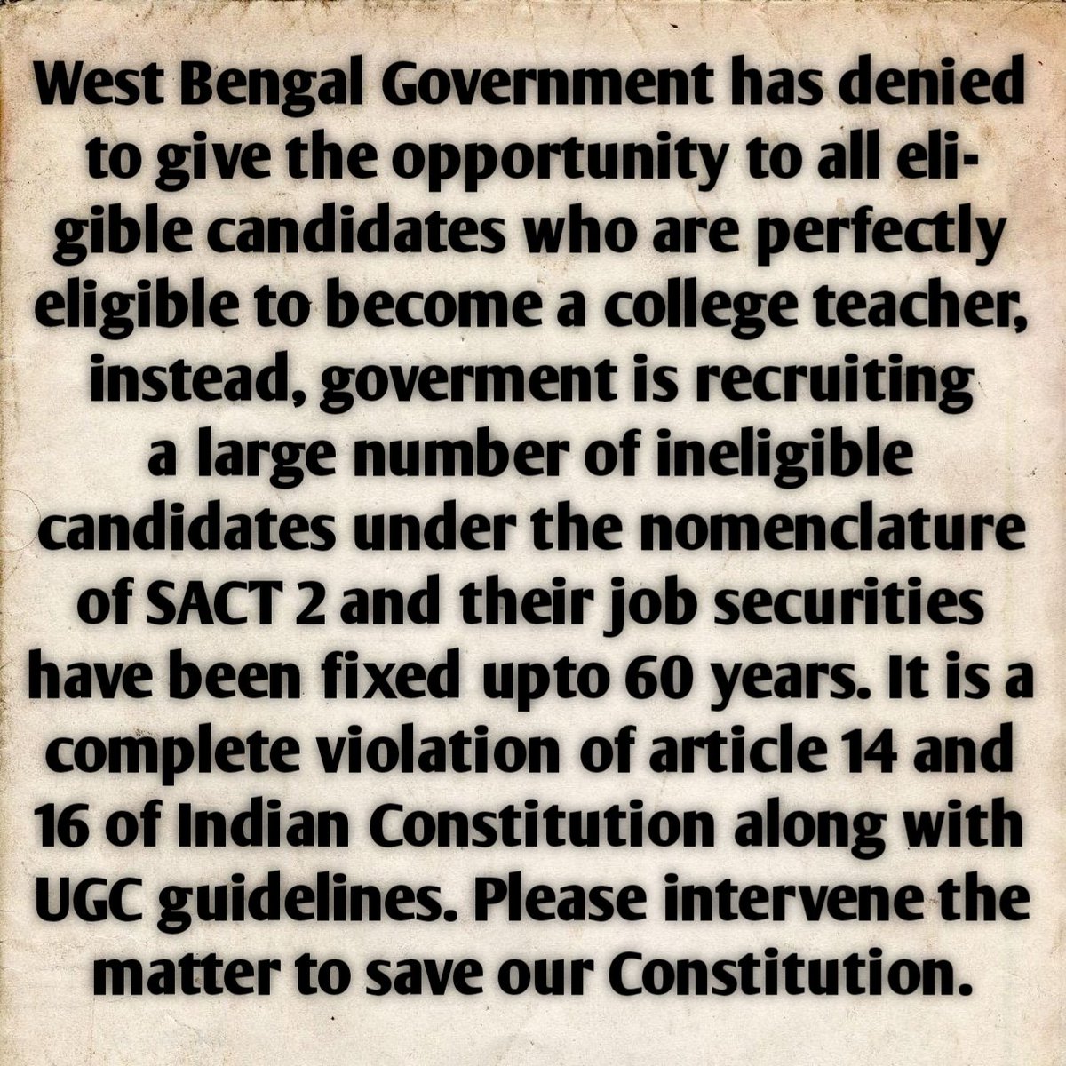 jolpicmagazine's tweet image. #RevokeSACT
#UGC_support
#Save_HigherEducation_Wb
@jdhankhar1 @PMOIndia @ugc_india @DrRPNishank @HRDMinistry @adhirrcinc @DilipGhoshBJP @RoopaSpeaks @me_locket @SuPriyoBabul @Sujan_Speak @mishra_surjya @swapan55
