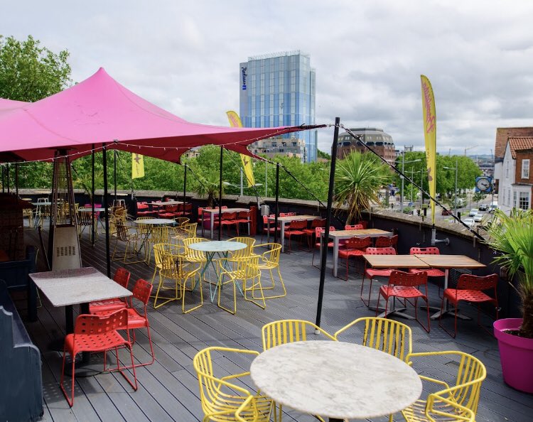 Sunshine ✔️ Best rooftop terrace in town ✔️ Saturday - let’s do this! ☀️🍹💃🏻🕺🏻