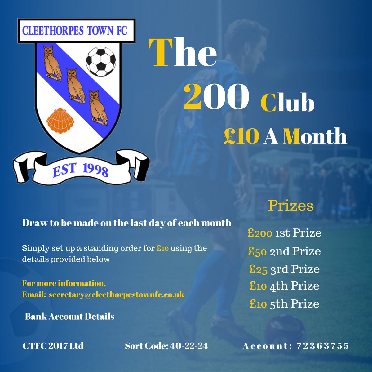 New members welcome - get involved following the instructions on the flier, it’s a great way to help your local #nonleague club and win some cash! #Cleethorpes #Grimsby #Nelincs pls RT and share amongst friends 🦉🦉