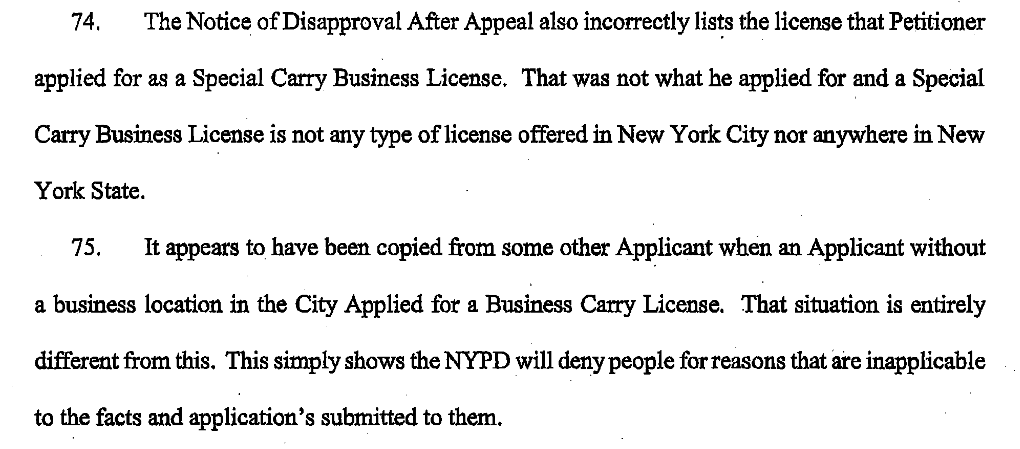 "Your application for [permit you didn't apply for] has been denied"