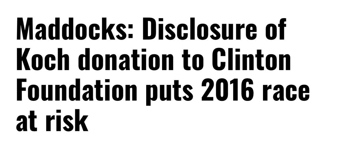 Who remembers this large donation to the Clinton Foundation??? $900 million from Charles and David Koch