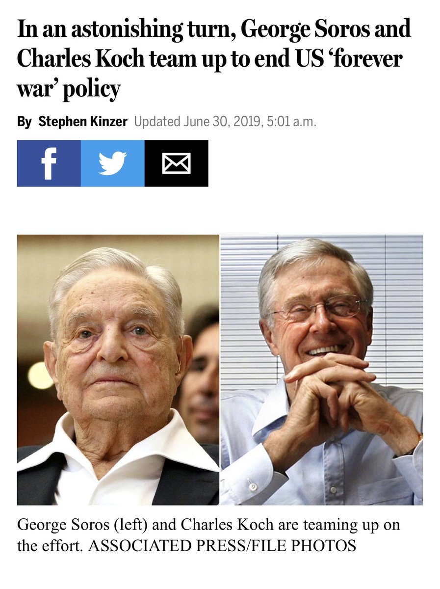 Look who’s partnered togetherGeorge Soros and Charles Koch