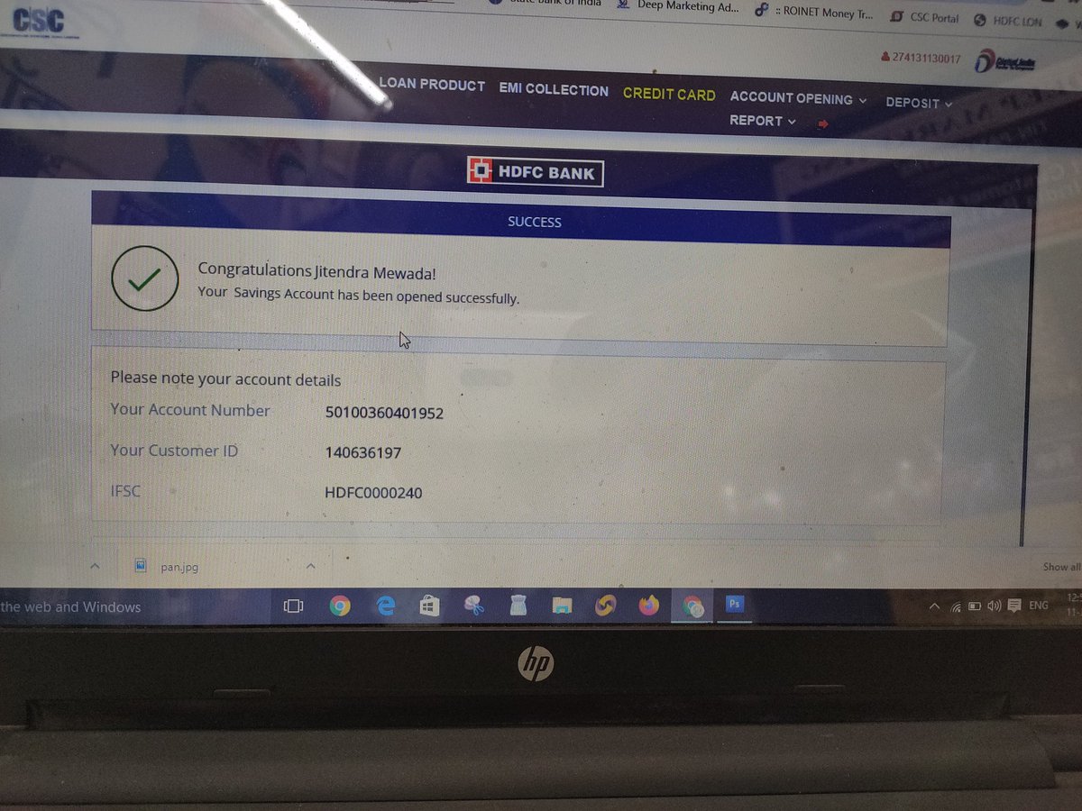 ayushshutterbug's tweet photo. Aaj hamare #CSC #hdfcbank ke dwara saving account turant khola gaya #digitalseva @dintya15 @HDFC_Bank https://t.co/uKZgNya51X