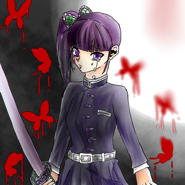 蓮(超低浮上)さんがTwitterに投稿した栗花落カナヲ(鬼滅の刃)のイラスト。