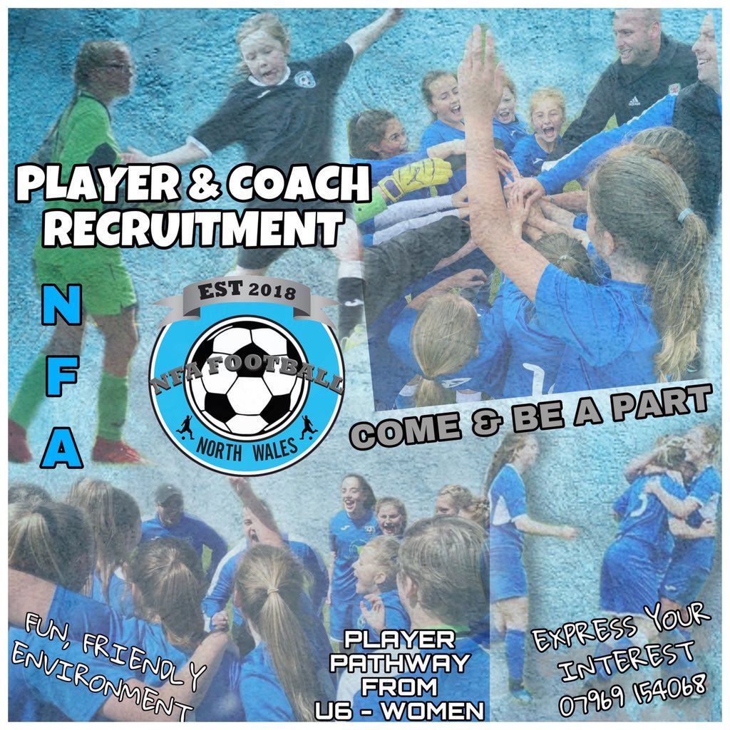 GIRLS RECRUITMENT 💥⚽️

Please get in touch for more information! 📱

Player pathway U6 ➖Women ✅

<a href="/lowri_1987/">Lowri Roberts</a> <a href="/NWSportDave/">Grassroots North Wales</a> <a href="/nwgfootball/">North Wales Girls Football League 🏴󠁧󠁢󠁷󠁬󠁳󠁿</a> <a href="/KatyEvans23/">Katy Evans</a> <a href="/p_wilson94/">Peter Wilson</a> <a href="/NWales_GirlsPC/">North Wales Girls PC</a> <a href="/rjournal/">Rhyl Journal</a> <a href="/RebekahHansen_/">Rebekah Hansen</a>