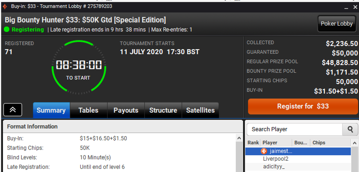 RT, Add user name &amp; Guess the number of entries in todays <a href="/partypoker/">PartyPoker</a> Special Edition $33 $50K Gtd MTT

Closest gets $1K seat to <a href="/WPT/">World Poker Tour</a> Mini Main $5M

Format is 1RE, 60 min, 5.30pm UK start, impossible to hit🐟

* Must guess before MTT starts, if tie, we split prize up <a href="/E_Branners/">Eleanor Brannigan</a>