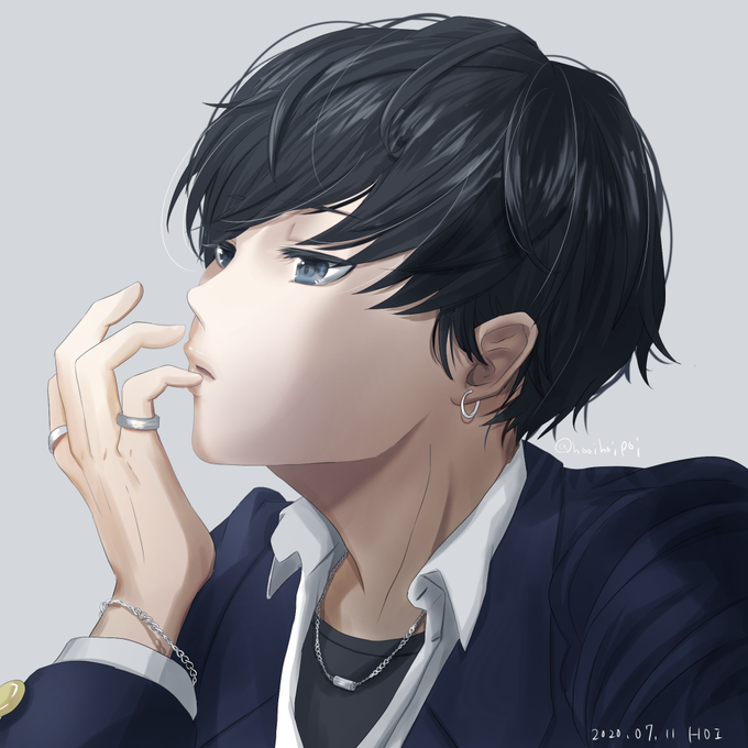 黒髪マッシュのtwitterイラスト検索結果