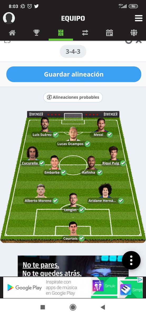 Tamy2716's tweet photo. Como lo veis algún cambio @DudasFootball @oTinie @ConsultorLFM @AsesorLFM @TotalFantasy @tuasesorfantasy https://t.co/VOPEhokgrr