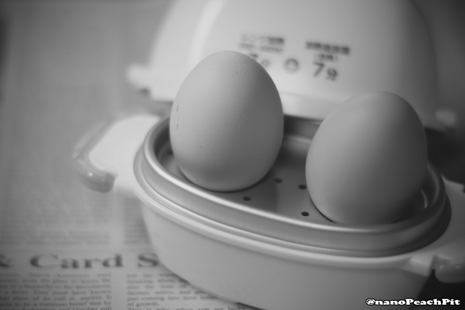 レンジでらくチンゆでたまご