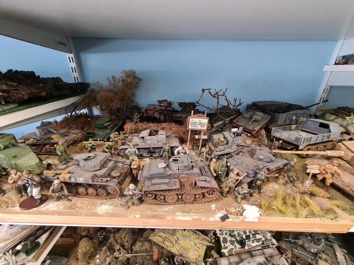 In the garage surrounding the books &amp; magazines was John's passion, a truly amazing collection of WW11 models, John kindly let me take a few pics