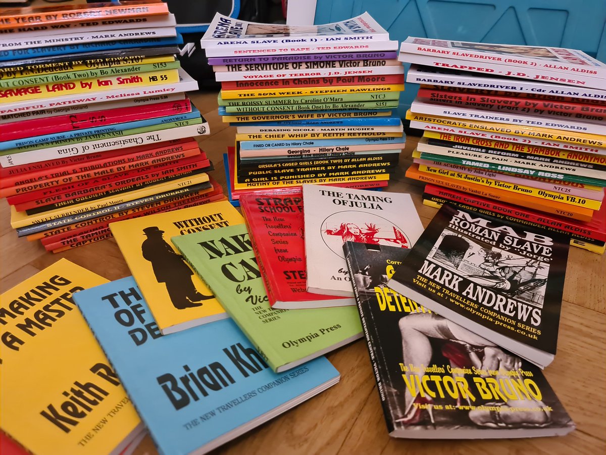First pick-up since the lockdown, lovely drive to Clifton, in the leafy suburb of Bristol to collect John's father's collection. Over 100 #victorbruno #markandrew #tededward Olympia Press books