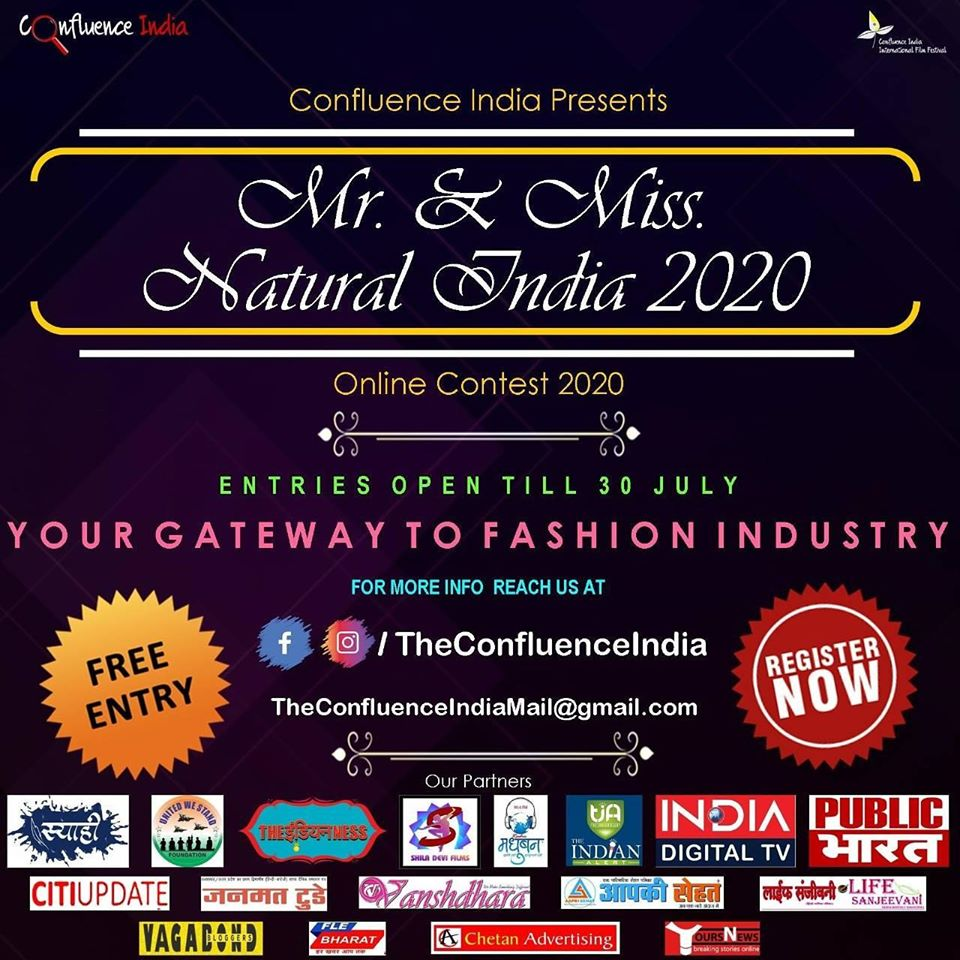 ConfluenceIndia's tweet photo. Mr &amp; Miss Natural India 2020 - By Confluence India

DM for more details.

#Models #modellife #model #fashion #FashionShow #India #ConfluenceIndia #RegisterNow #modeling https://t.co/SX5Cl7VbNm