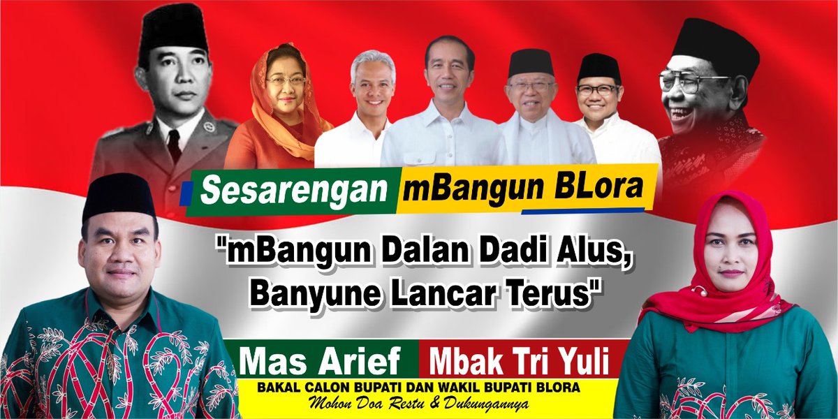 pkb_blora's tweet photo. #sesarenganmbangunblora "Mbangun dalan dadi alus, banyune lancar terus" bersama Mas ARIEF ROHMAN - Mbak TRI YULI SETYOWATI 

@AriefRohman_838 - @ety_yusup

@info_Blora @info_kradenan
@IniRandublatung #bloramaju #blorakece #blorahits #dolanblora #blorabanget #artysforblora https://t.co/h73pDeL1V6
