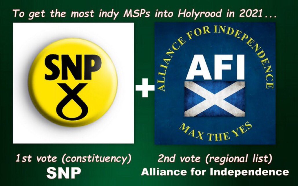 As it is, it looks like Solidarity, RISE, ISP and now AFI fighting for maybe max 0.5% of list vote each, not only destroying the chance of *any* third pro-indy party gaining a seat, but maybe stopping the SNP or Greens getting one more seat, and seeing it go to unionists instead.