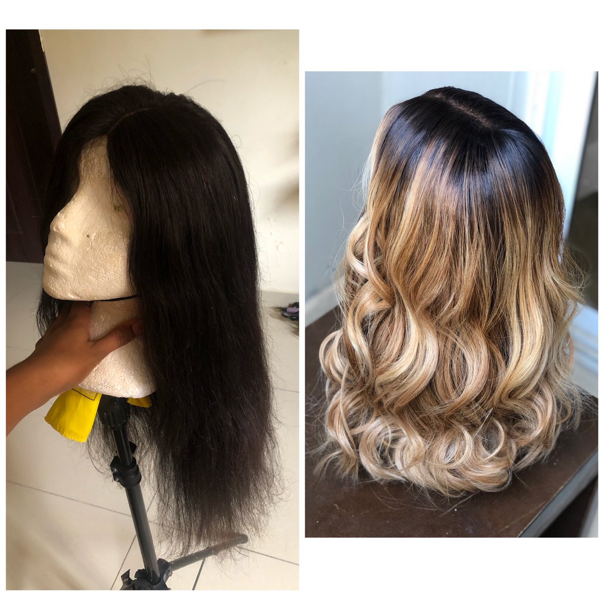 khourtstyledit's tweet photo. Some before and after colouring jobs. I’m an Abuja-based wig service provider. Visit my Instagram page @ Khourtstyledit for more content 

Please just a simple RT can land this on the TL of a client 🙏🏾❤️
#entanglement #AbujaTwitterCommunity #OwambeWithTacha https://t.co/Epj7uiOgJU