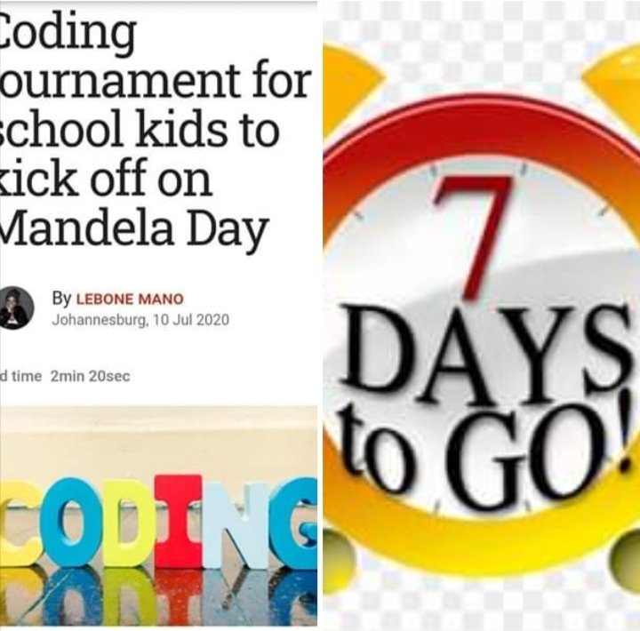 #67minutescodingdrive
Only 7 days to Coding Virtual tournament kick off. Register your child and stand a chance to win prizes worth R30 000.

This Mandela Day, #STEAMAmbassador is giving children coding skills.