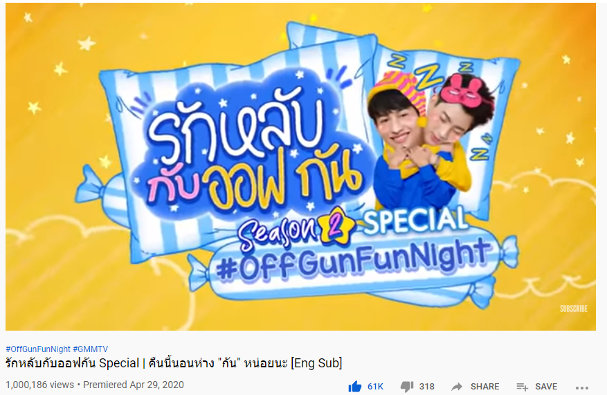 feedmeTumcial's tweet photo. Yehey!! 1M views 💚💚💚

รักหลับกับออฟกัน Special | คืนนี้นอนห่าง "กัน" หน่อยนะ [Eng Sub] https://t.co/swXKsaLf8e via @YouTube 

#OffGunFunNightSS2Special
#ออฟกัน https://t.co/Gmg59kxGFe