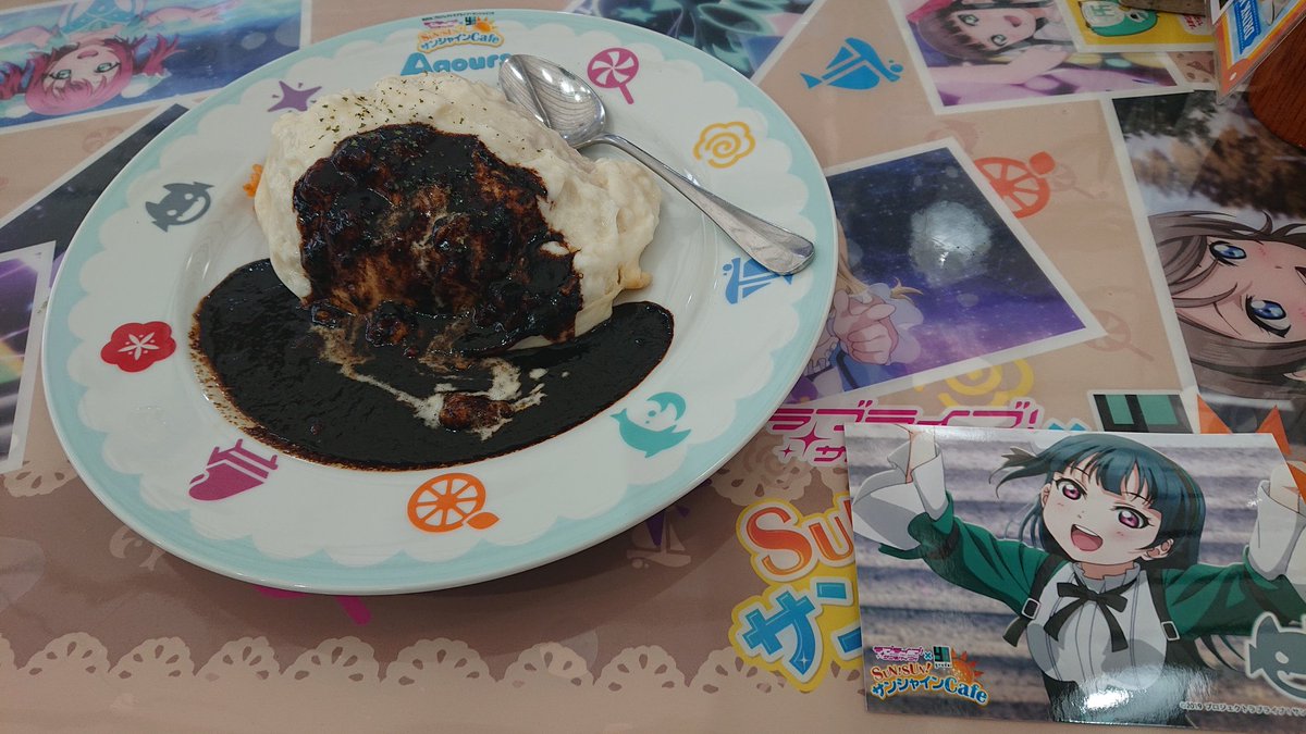 Poo3Sub's tweet photo. 善子誕で沼津来たのでサンシャインCafeへ、普通においしかったよー https://t.co/Y77Wa7hCTs