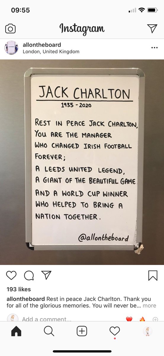 thewhitmore's tweet photo. RIP to the legend Jack Charlton #putthemunderpressure ☘️ https://t.co/ZkszldG17S