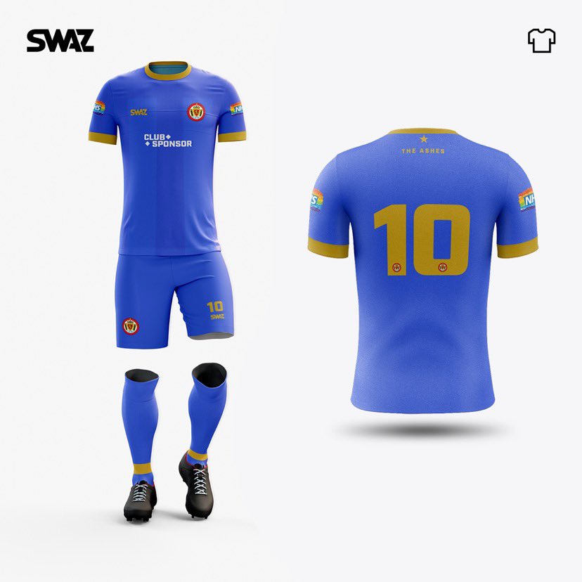 swaz_football's tweet photo. SWAZ are delighted to partner with Saltash United for the upcoming season. The ashes will be looking Red Hot in their new unique home and away kits with personalised detailing and a classy NHS tribute. #concepttocompetition #swaz #ashes @saltashunited https://t.co/COIRAnHZ6k