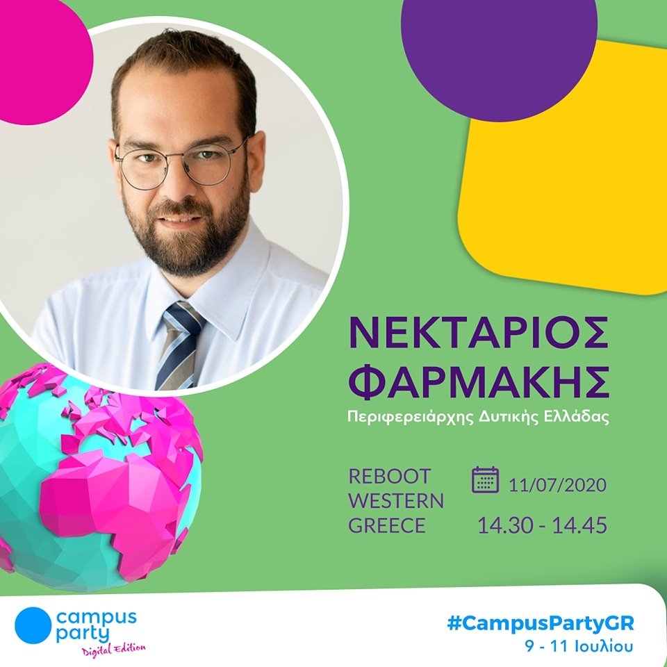 CampusPartyGr's tweet photo. O Περιφερειάρχης Δυτικής Ελλάδας Νεκτάριος Φαρμάκης live στο Campus Party Greece

#CampusPartyGreece #WesternGreece #CampusPartyGR #RebootWesternGreece #ReboottheWorld https://t.co/3FL266hgzB