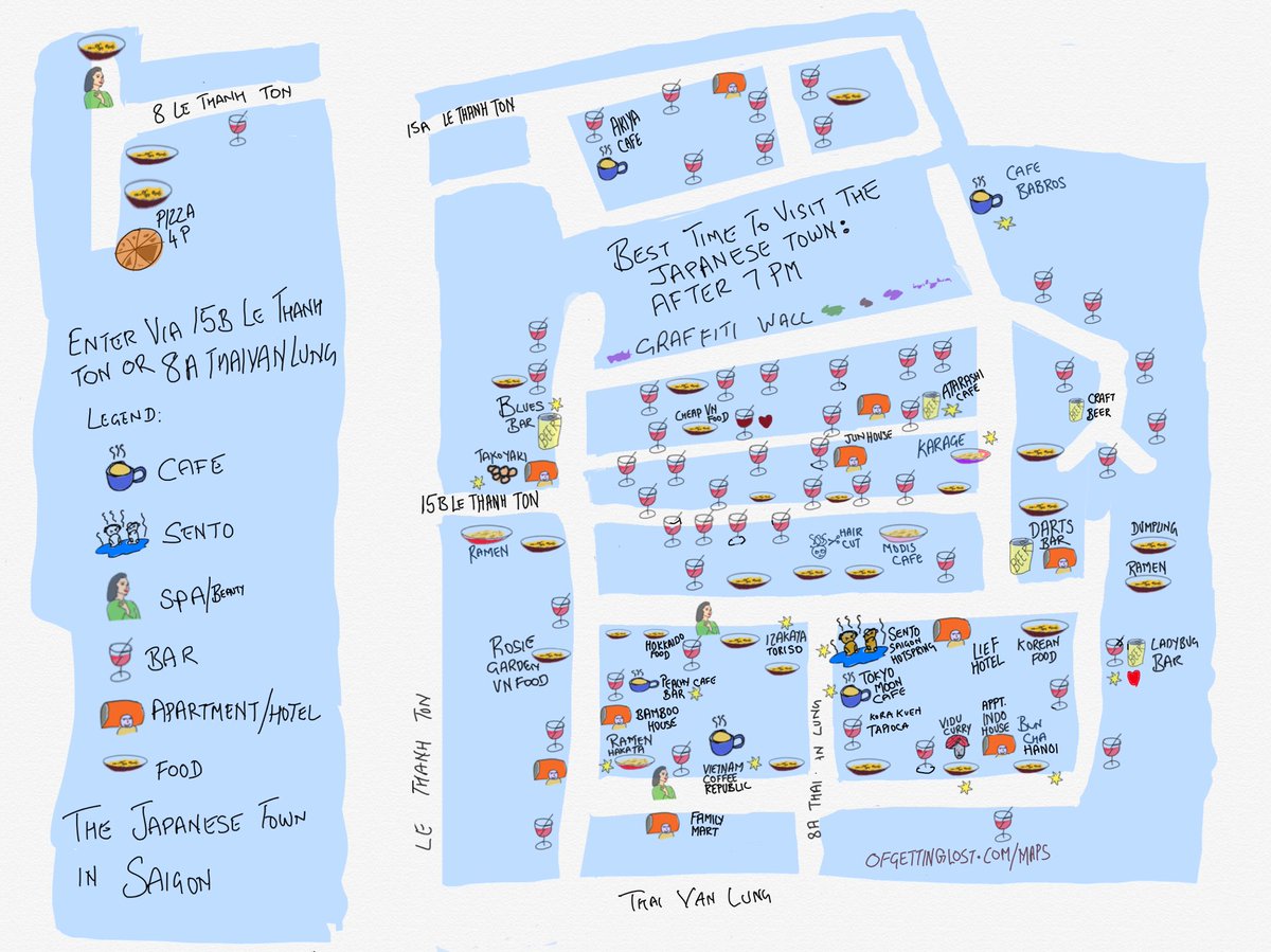 Map of  #Japanesetown in #saigon. Hand drawn with #linea