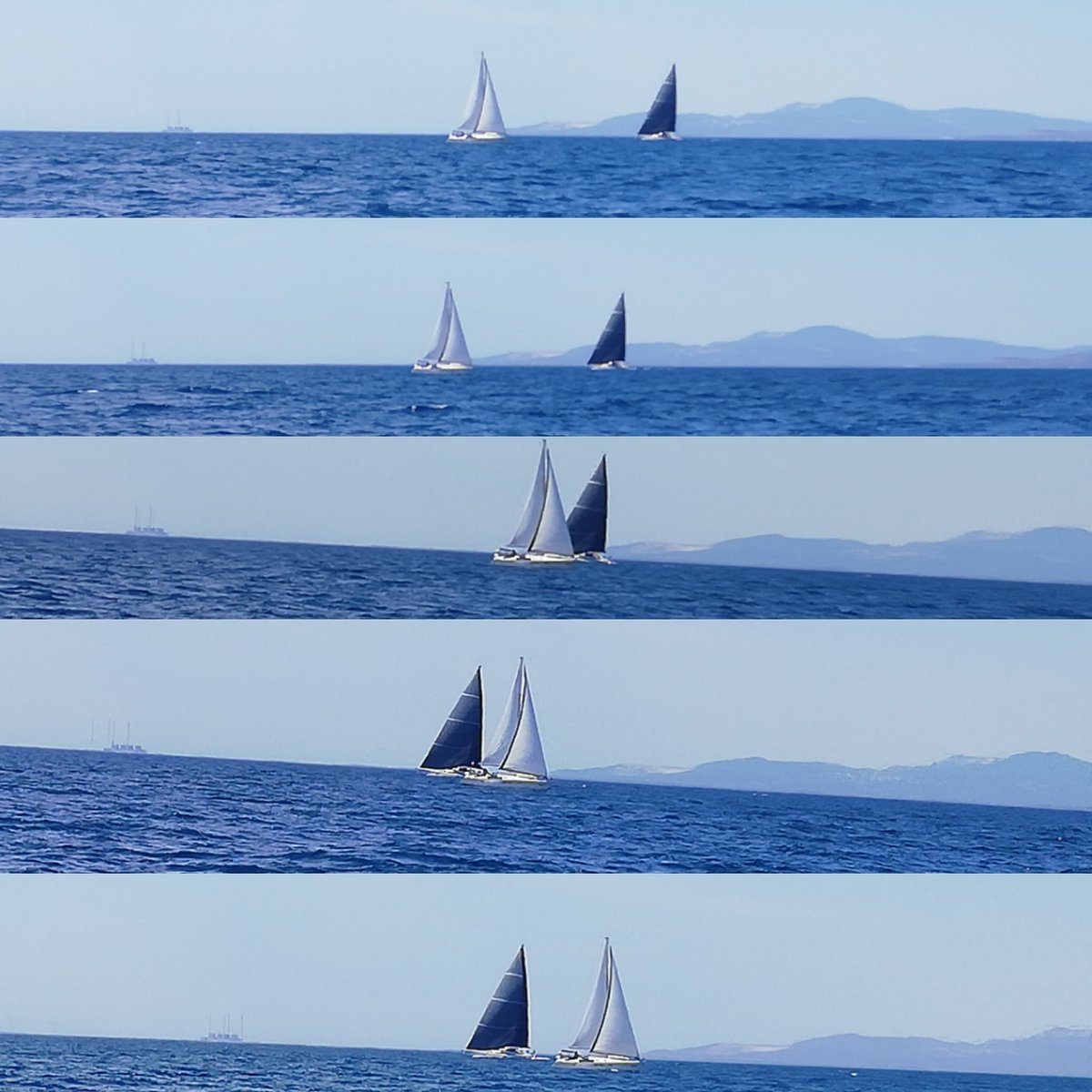 parabordando's tweet photo. Si amavano ed erano felici, ma avevano anche imparato a star da soli, come due barche a vela che, sebbene vibrino della stessa aria, procedono parallele e si si godono la loro linea di luce.(Fabrizio Caramagna)🧭⚓⛵ #sailboat #sailing #sail #sailinglife  #sea #sailor  #ocean https://t.co/VOhGKB55Vq