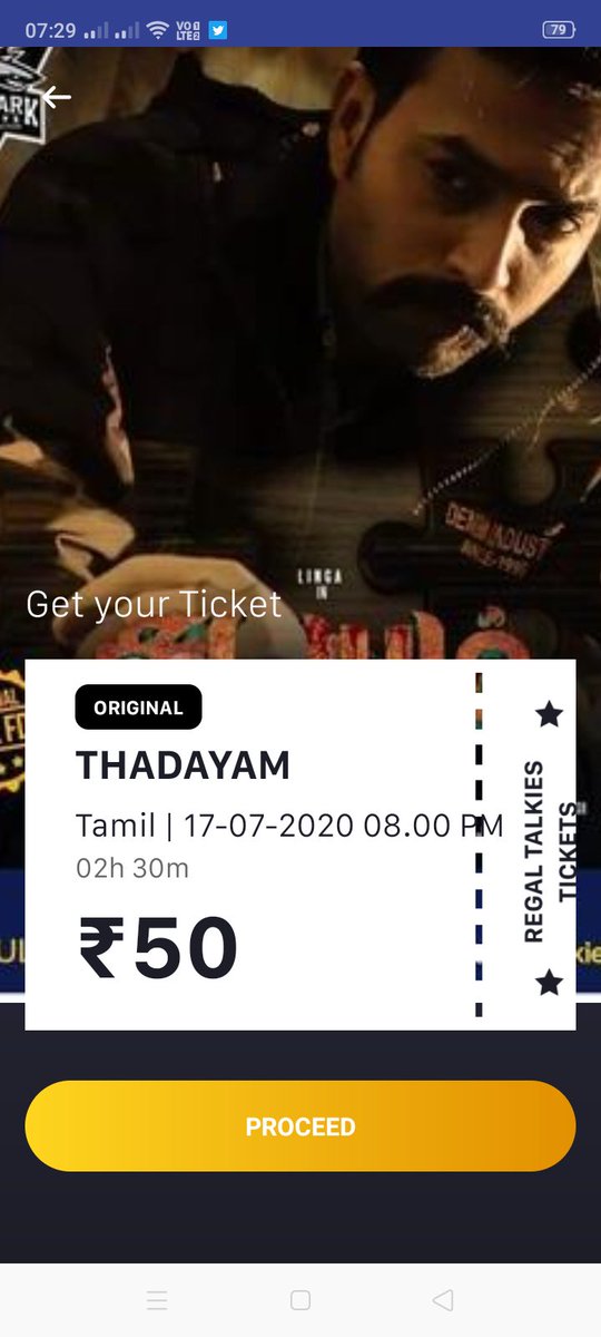 Ott360's tweet photo. Regal Talkies July Releases Ticket Price :-

#Miruna (Short)
Release Date - Jul 17
RunTime - 28 Mins
Ticket Price - 20 Rs

#Thadayam
Release Date - Jul 17
RunTime - 150Mins
Ticket Price - 50 Rs

#OnbathuKuzhiSampath
Release Date - Jul 24
Runtime - 150Mins
Ticket Price - 50 Rs https://t.co/5AsbbBqSA5
