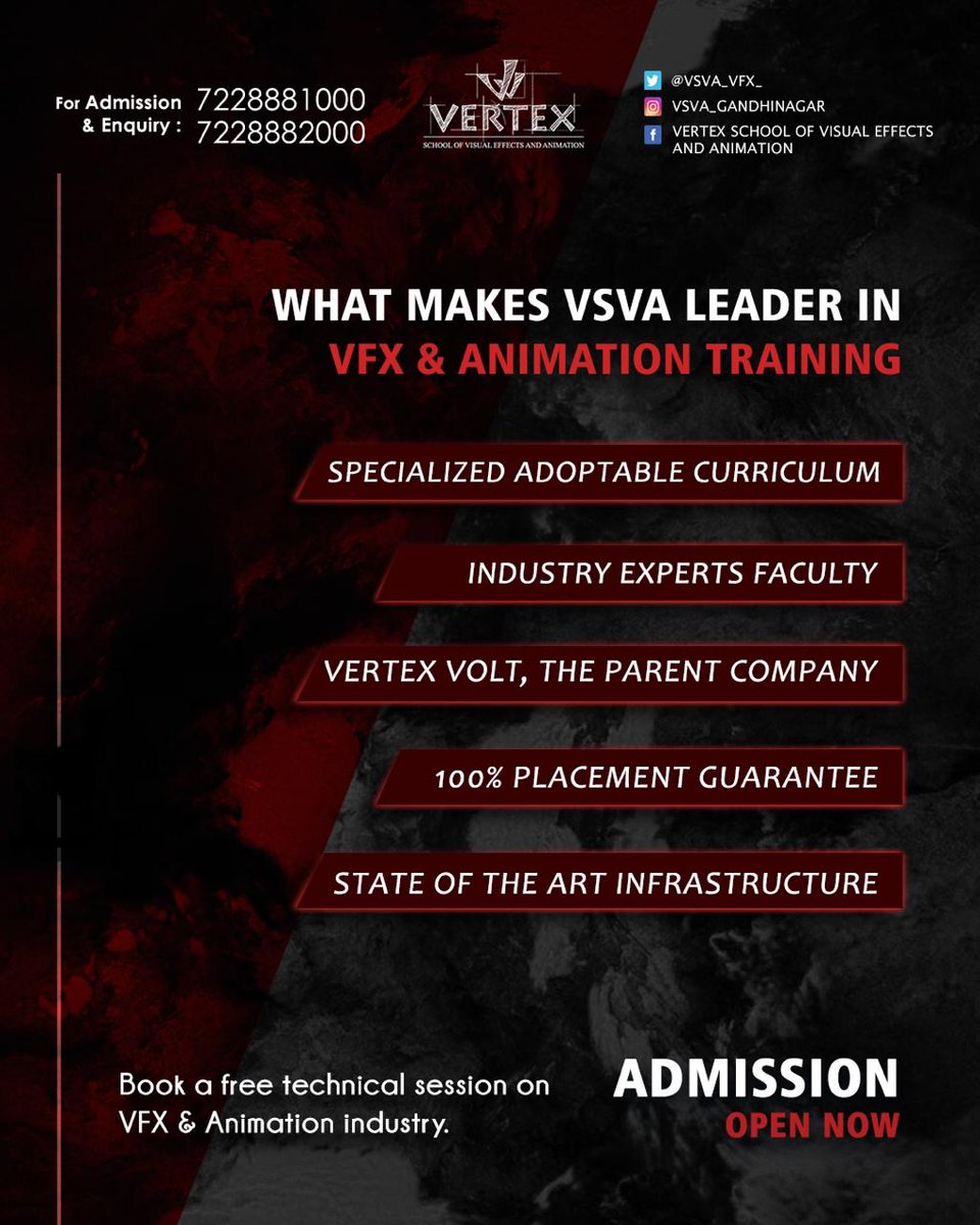 VSVA_VFX_'s tweet photo. Admission Open Now
+91 7228882000, 7228881000
#VertexSchoolofVisualEffectsandAnimation
#VFXStudio #3DAnimation #VisualEffects #learnVFX #VFXCourses #VFX #VFXArtist #VFXProfessional #VFXIndustry #animation #cg #videoediting #graphicdesign #bestvfxinstitute https://t.co/dpQB0s15eg
